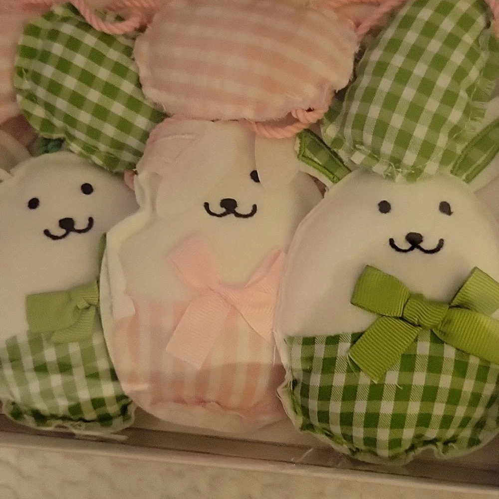 JMLE pink green white gingham Fabric 5